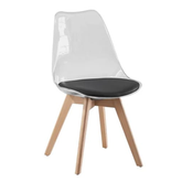 Olmecs Crystal Clear Acrylic Tulip Plastic Dining Chair